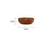 Premium Wood Salad Bowl Food-Safe Natural Round Serving Basin Durable Wooden Fruit Bowl for Kitchen Salad Tableware Gift