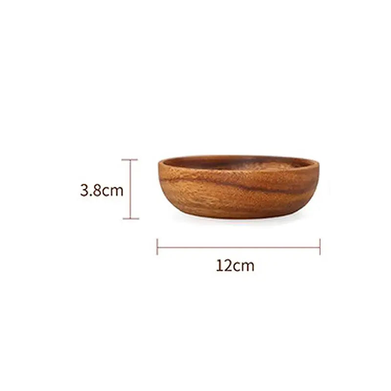 Premium Wood Salad Bowl Food-Safe Natural Round Serving Basin Durable Wooden Fruit Bowl for Kitchen Salad Tableware Gift