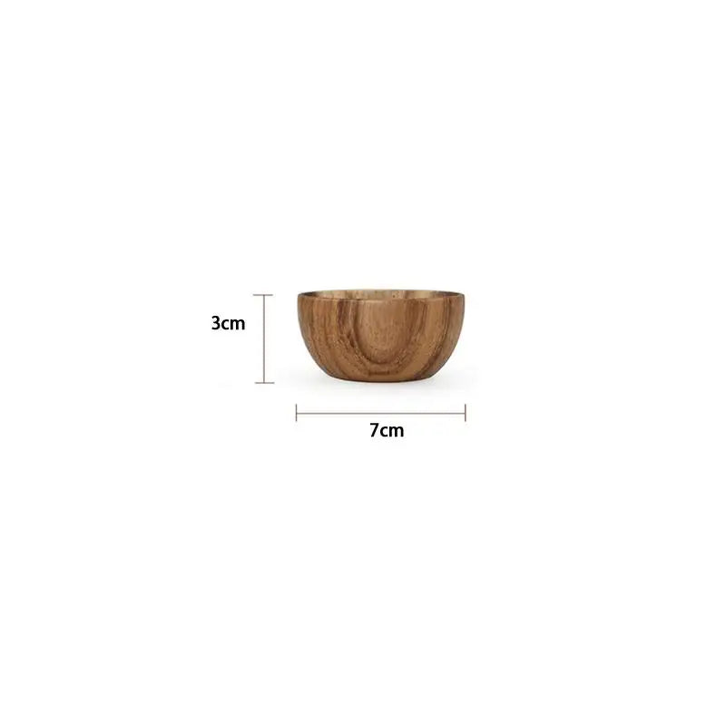 Premium Wood Salad Bowl Food-Safe Natural Round Serving Basin Durable Wooden Fruit Bowl for Kitchen Salad Tableware Gift