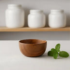 Premium Wood Salad Bowl Food-Safe Natural Round Serving Basin Durable Wooden Fruit Bowl for Kitchen Salad Tableware Gift